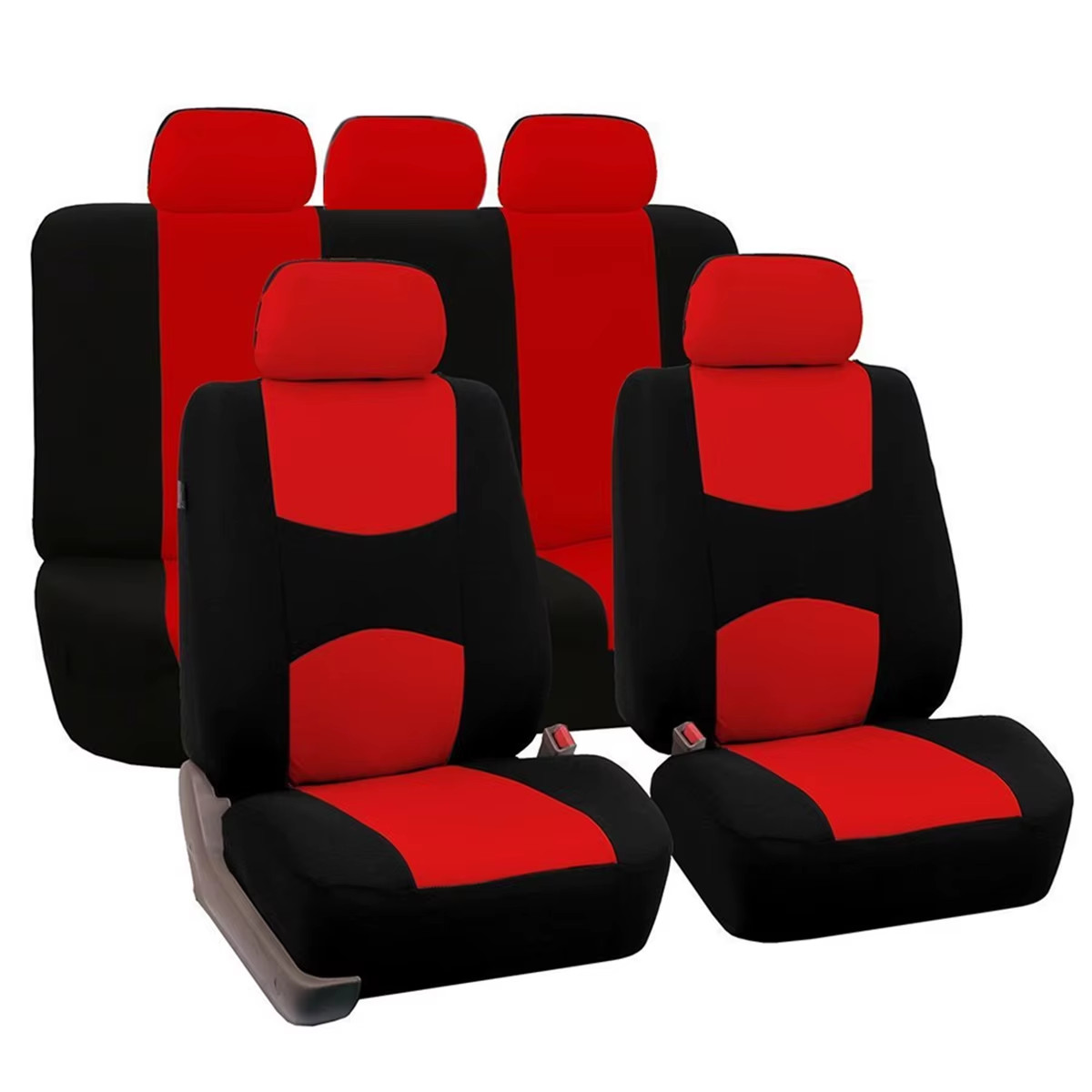 Four Seasons Fashion Universal 9 Pcs Car Seat Cover Polyester Fabric Car Seat Co
