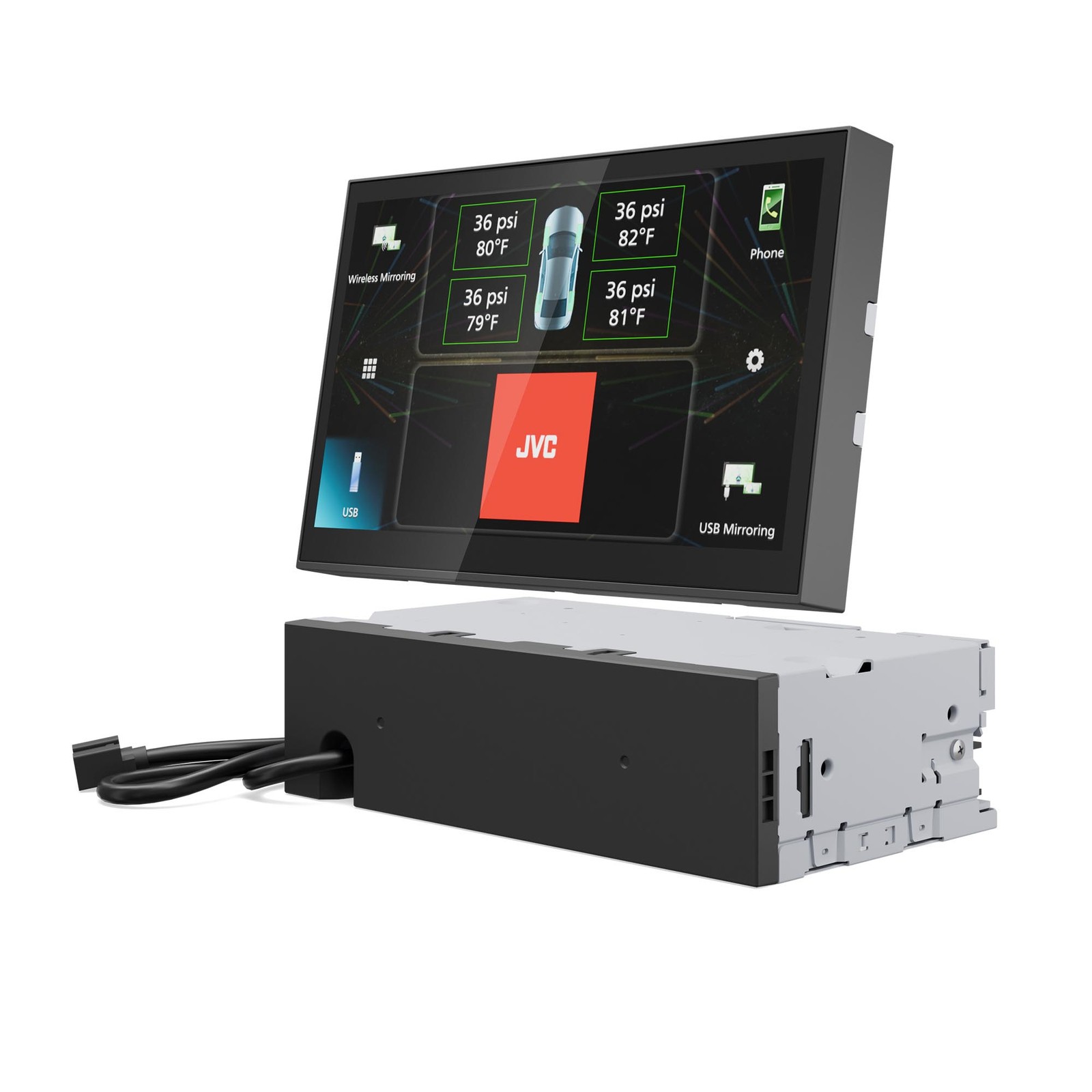 JVC KW-Z800AW Direct Replacement Digital Media Receiver featuring 8.0″ HD Scr…