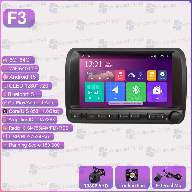 8 Core 64G 10″ Car Radio for Toyota Crown 11 S170 1998 – 2005 CarPlay Head Units