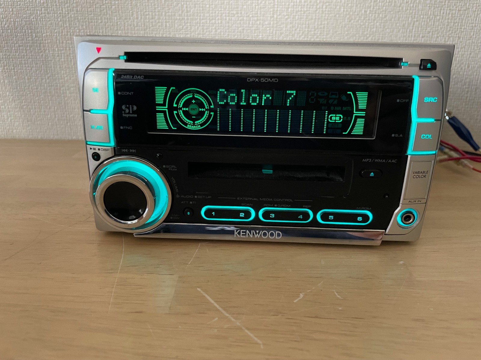 KENWOOD DPX-50MDS 2Din Car Audio CD MD MDLP MP3 AUX Player With Bluetooth Tested