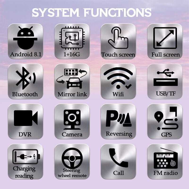 Single 1 Din Car Android Multimedia Player 6.9″ Touch Screen GPS WiFi Car Radio