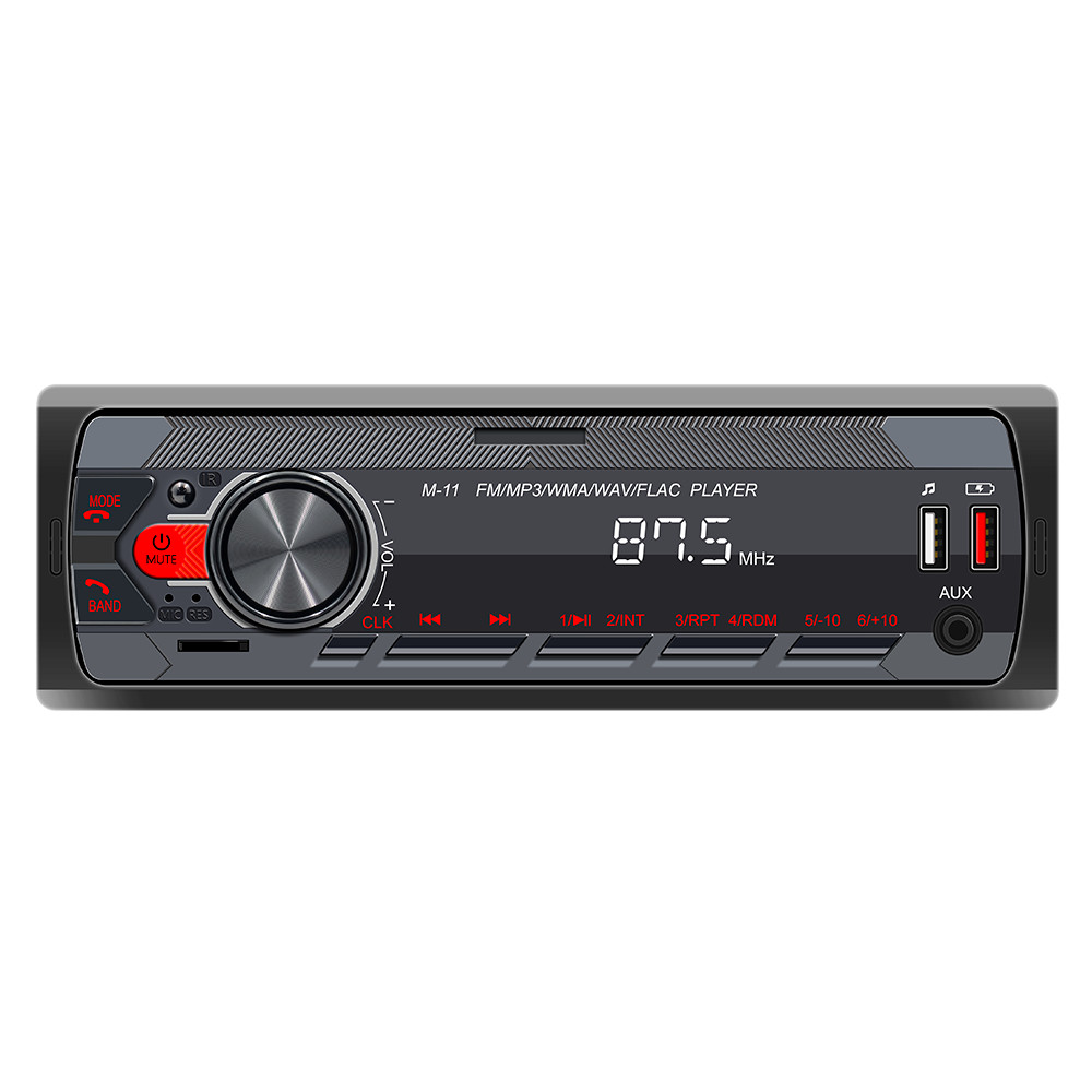 1 Din Fixed Panel Colorful Lights Car Radio Stereo Receiver Usb Aux TF BT FM Mp3