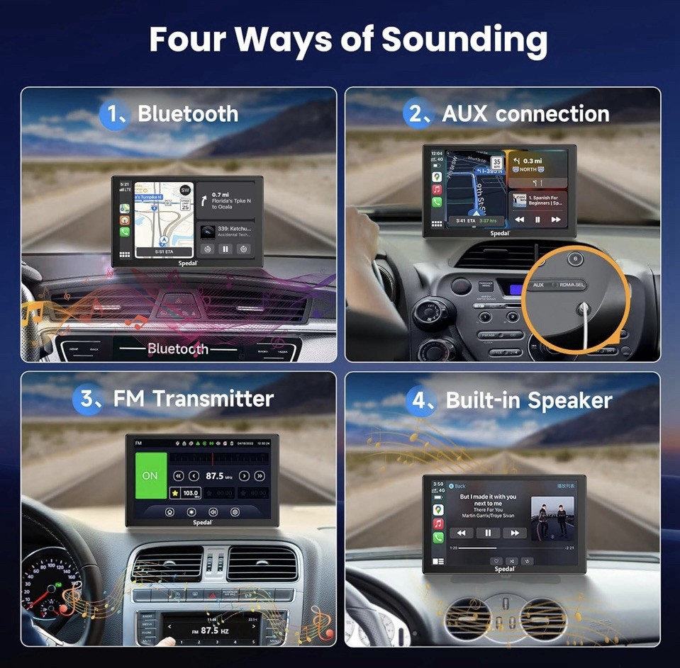 Q9S/9″ Portable Wireless Carplay & Android Auto 1080P Backup Camera-NEW.