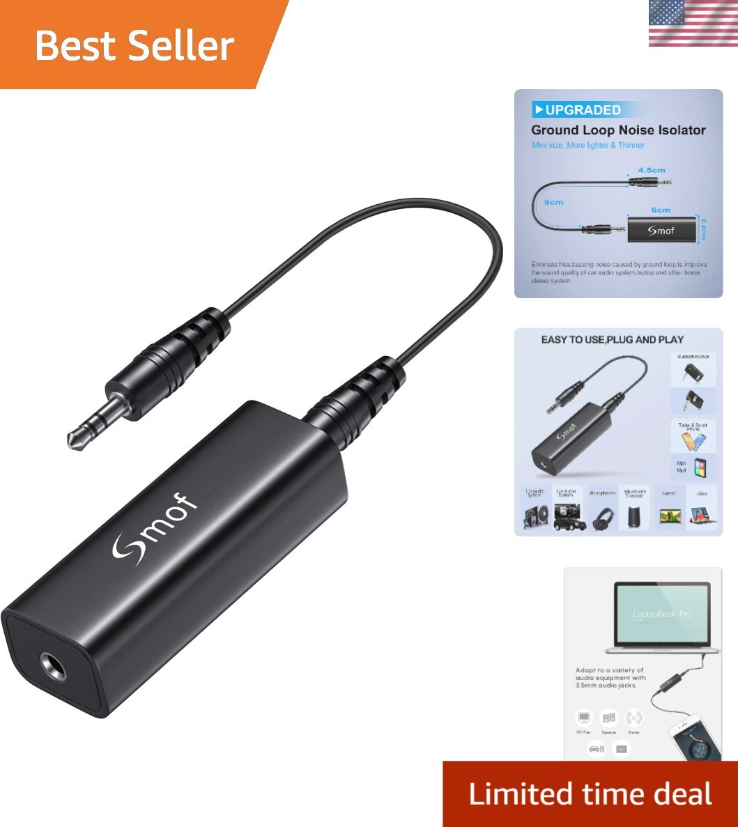 Sophisticated Audio Noise Filter – Upgraded Ground Loop Isolator in Matte Black