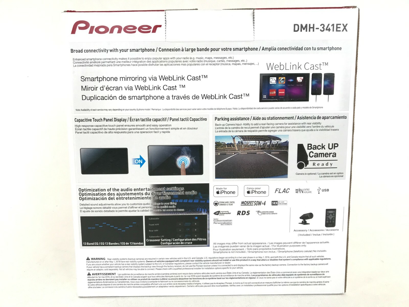 Pioneer DMH-341EX Bluetooth Multimedia Player Android iPhone Alexa USB Mirroring