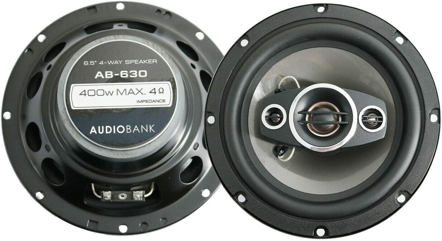 4 AUDIOBANK 800W Pair 6.5″ Front/Rear Speakers for 2007-2013 Sierra/Silverado