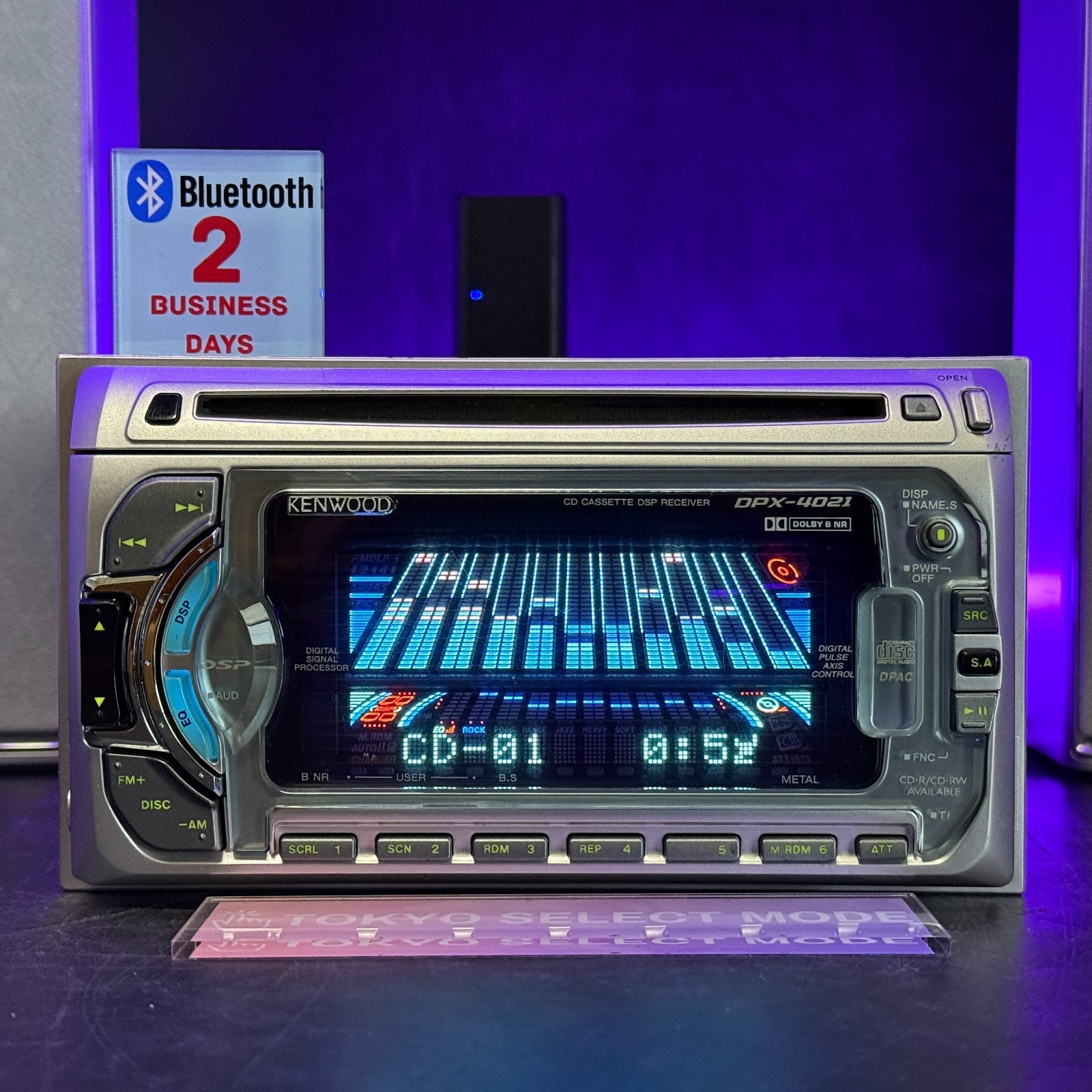 Kenwood DPX-4021 2DIN Car Audio CD Cassette Bluetooth Player JDM Tested In Stock