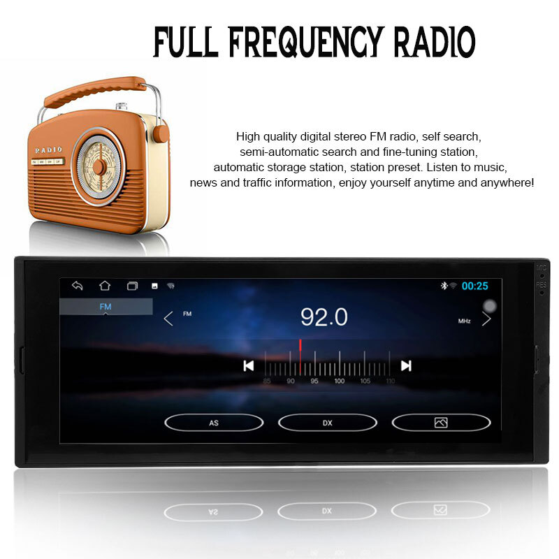 1 DIN 6.9In Android 8.1 Car Radio Touch Screen GPS WiFi MP5 multimedia Player