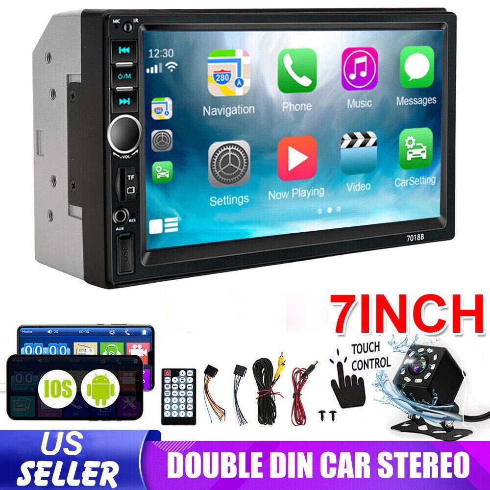 7″ Double 2Din Touch Screen Stereo Bluetooth FM Radio Car MP5 Player with Camera