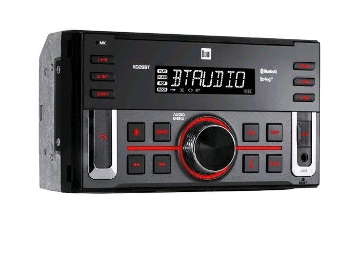 Dual Electronics XD28BT, Car Stereo Head Unit Double Din w Bluetooth 7 Character