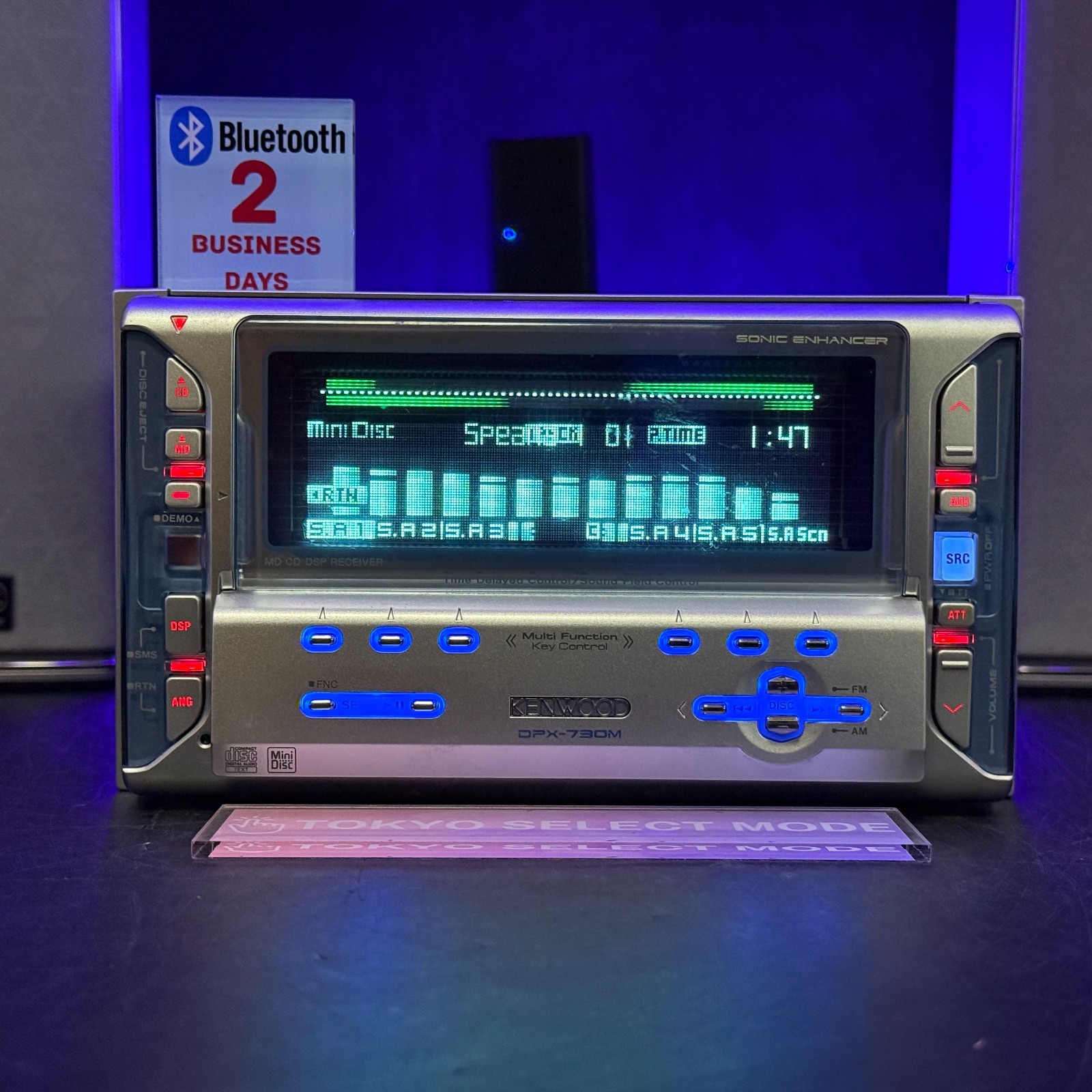 Kenwood DPX-730M 2DIN Car Audio CD MD Player Added Bluetooth JDM Tested In Stock
