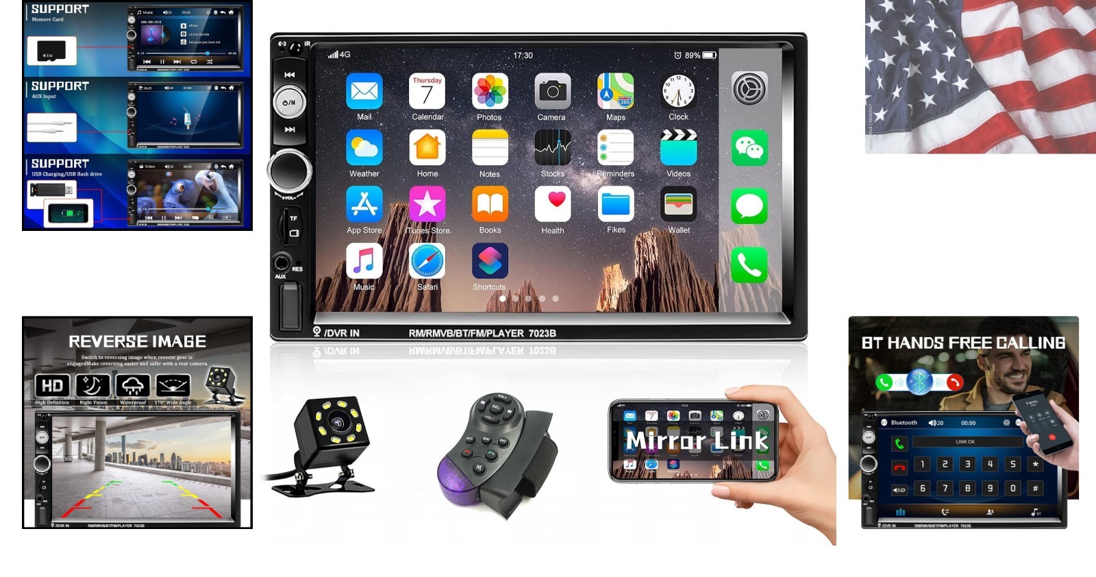 High Definition 7″ Touch Screen Autoradio with Bluetooth & Android Mirror Link