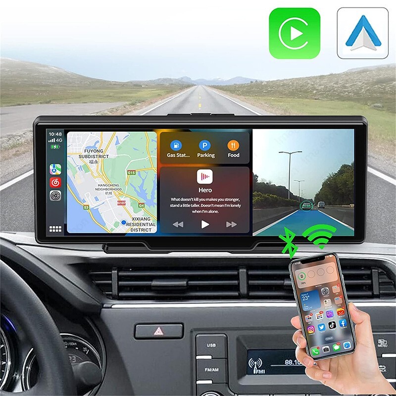 10.26″ 4K Touchscreen Wireless Apple CarPlay Android Auto FM Bluetooth Car Stere