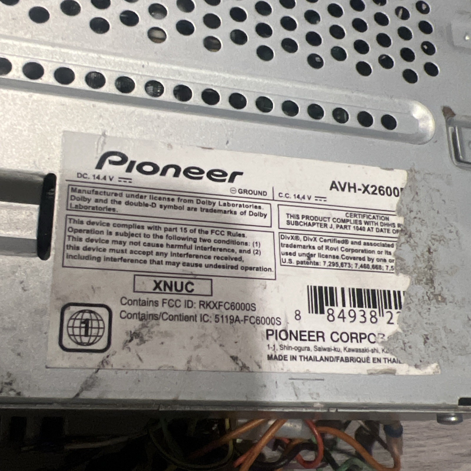 PIONEER AVH-X2600BT RECEIVER 6.1” SCREEN – FREE SHIP!