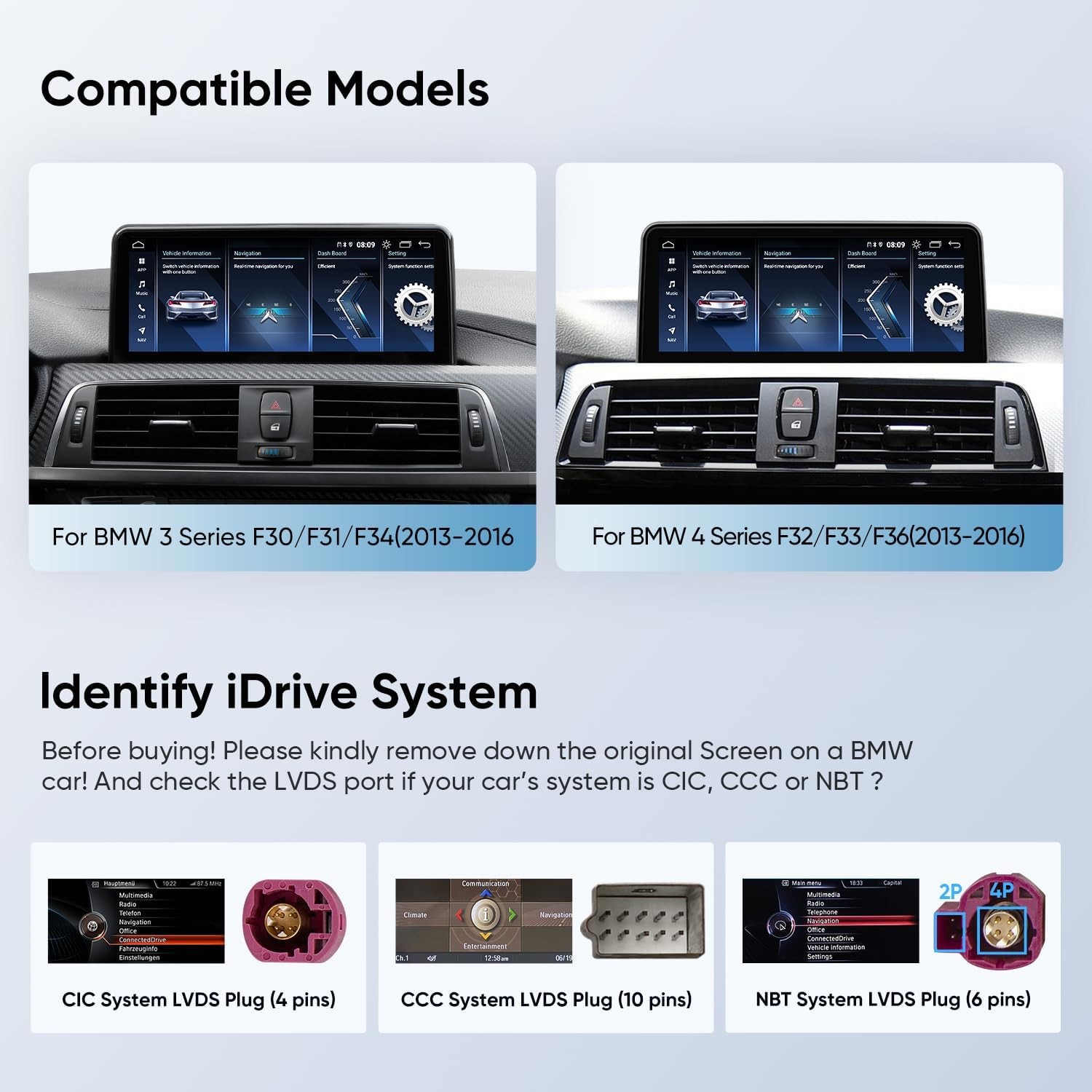 AINAVITO 10″ F30 Carplay Screen Radio for BMW 3/4 Series 4G+64G 8 Core *6126A4A