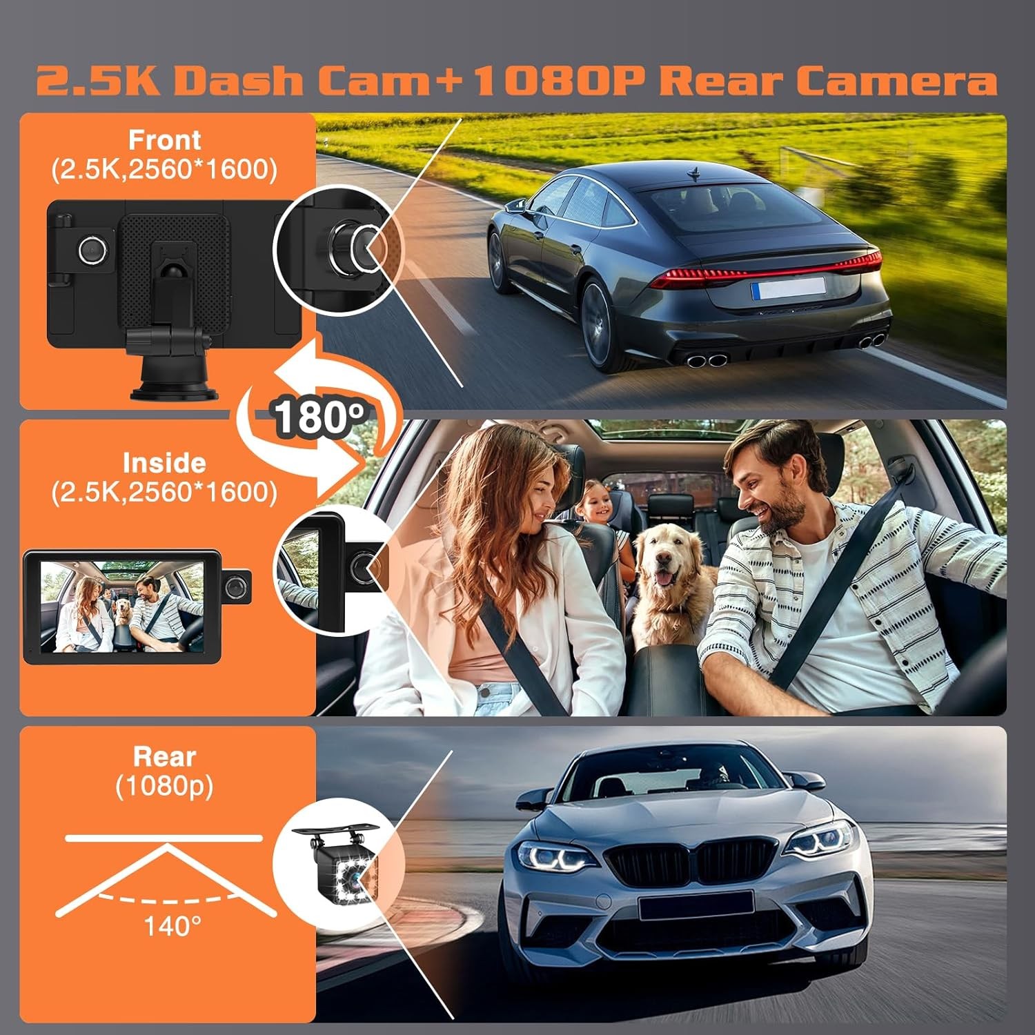 7″ Apple Carplay Screen for car, Wireless Apple Car Play Touchscreen with Androi