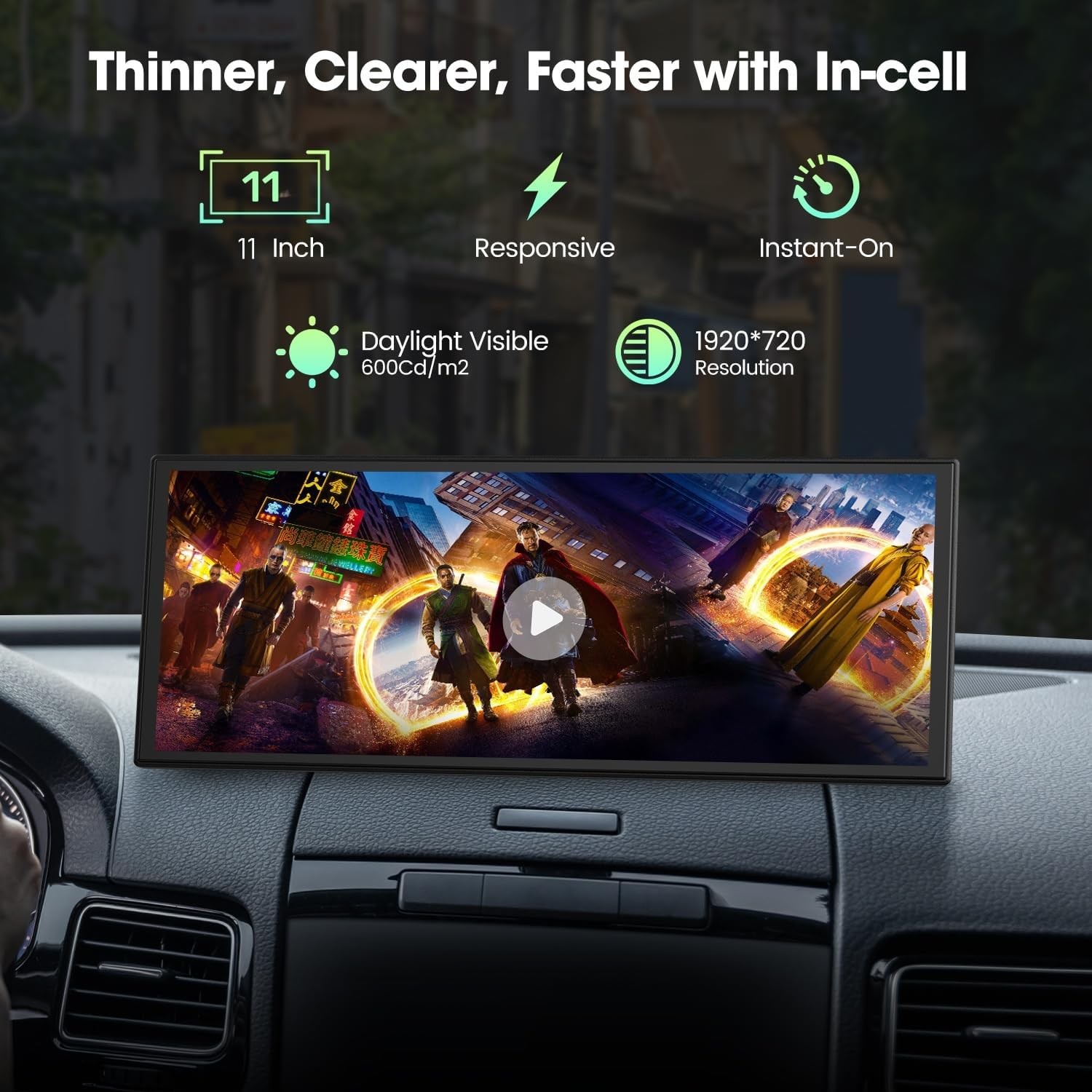 10.25″ Wireless Apple Carplay Portable Car Stereo TouchScreen w/Net-flix YouTube