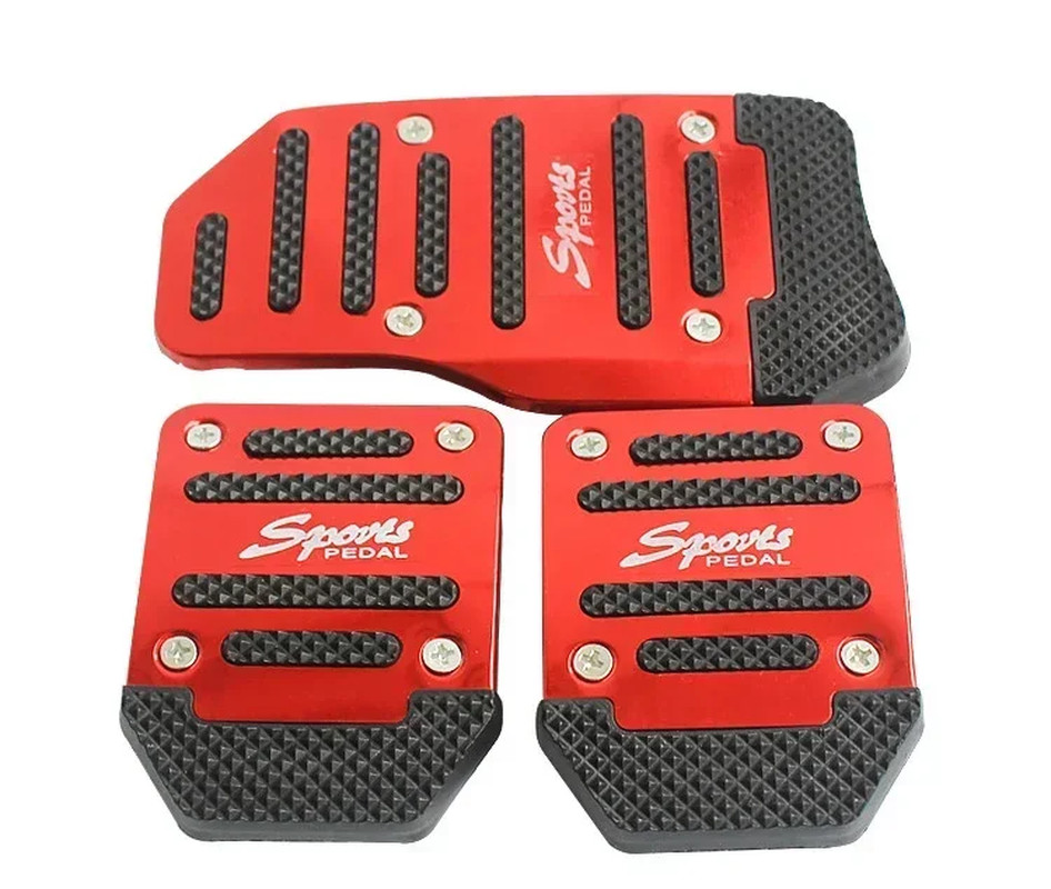 Aluminum Car Pedal Cover Set Automatic Manual Transmission Gas Foot Covers in Re