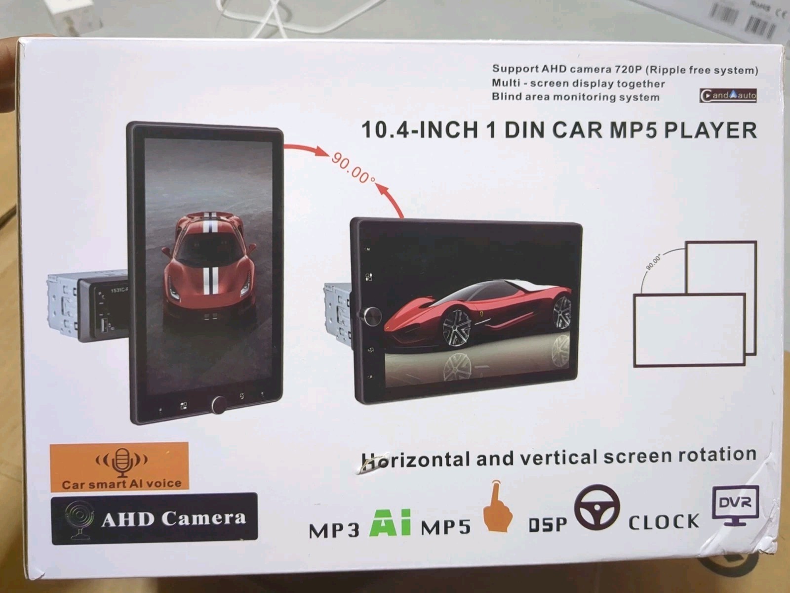10.4 inch 1 din car MP5 player
