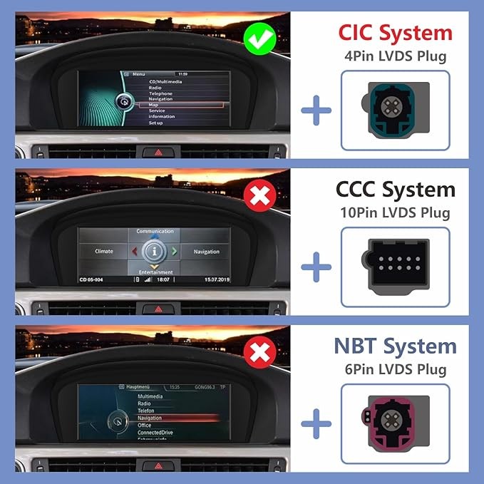 8.8′ Wireless CarPlay Auto TouchScreen Youtube For BMW E90 E60 E63 E64 CIC 09-10
