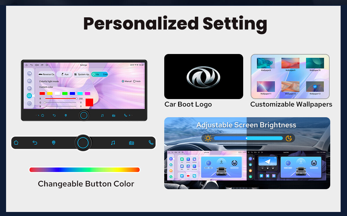 12.3 Inch Universal Single/Double Din Head Unit with HDMI Output Android 12 DSP