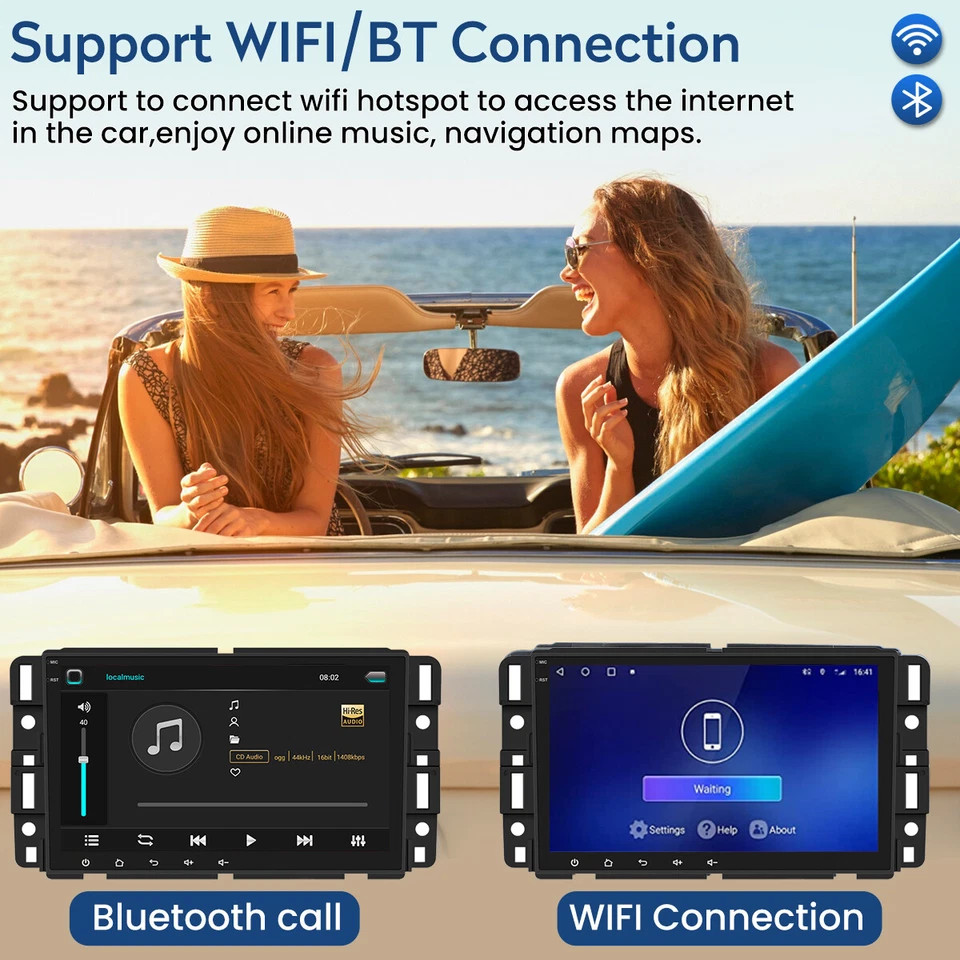 Car Radio Stereo Carplay For 2007-2013 GMC Camera EQ FM RDS