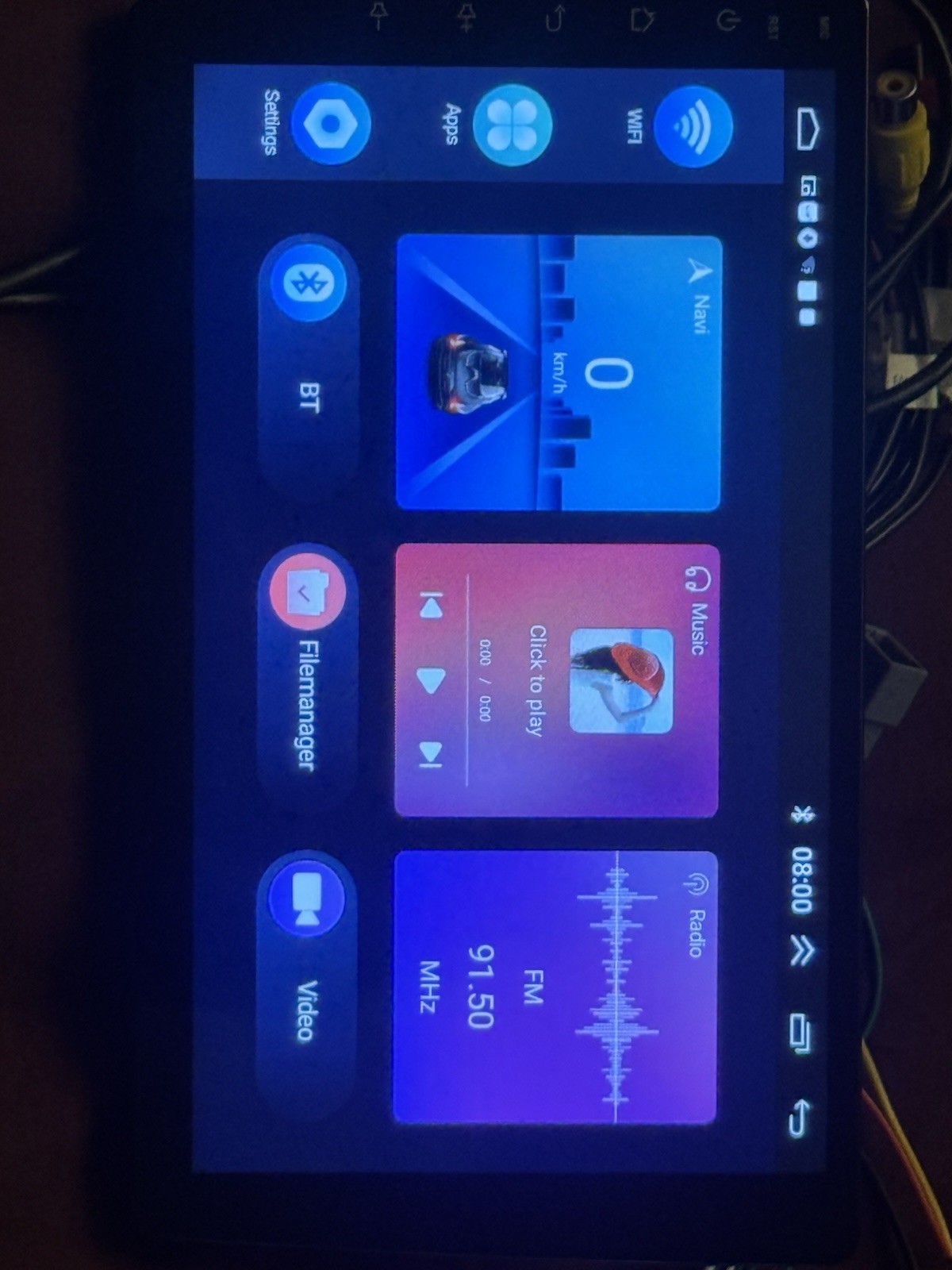 Android 2 DIN Touchscreen Digital Media Receiver Bluetooth WiFi USB Aux Input