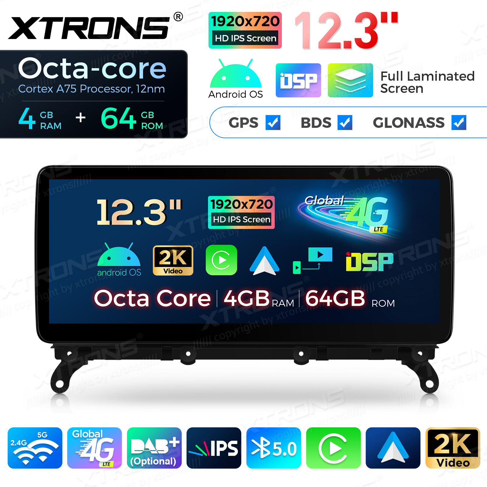 For BMW X3 F25 CIC Android 14 Octa-Core Car GPS Stereo Navi 4G LTE 12.3 inch HD