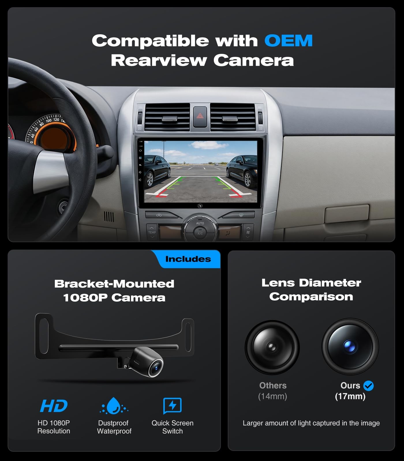 Wireless CarPlay Android Auto 9″ Car Stereo for Toyota Corolla 2008-2013