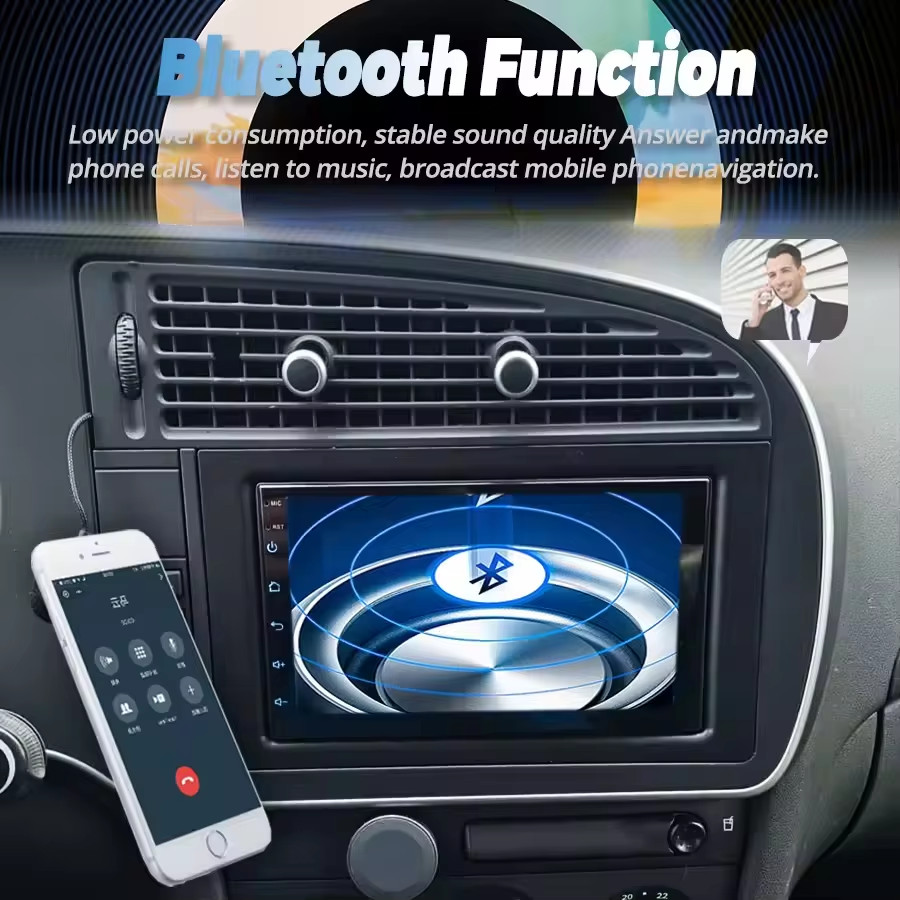 7″Android 15 Car Stereo Apple CarPlay GPS OEM Flush Fit For Saab 9-3 2007-2011