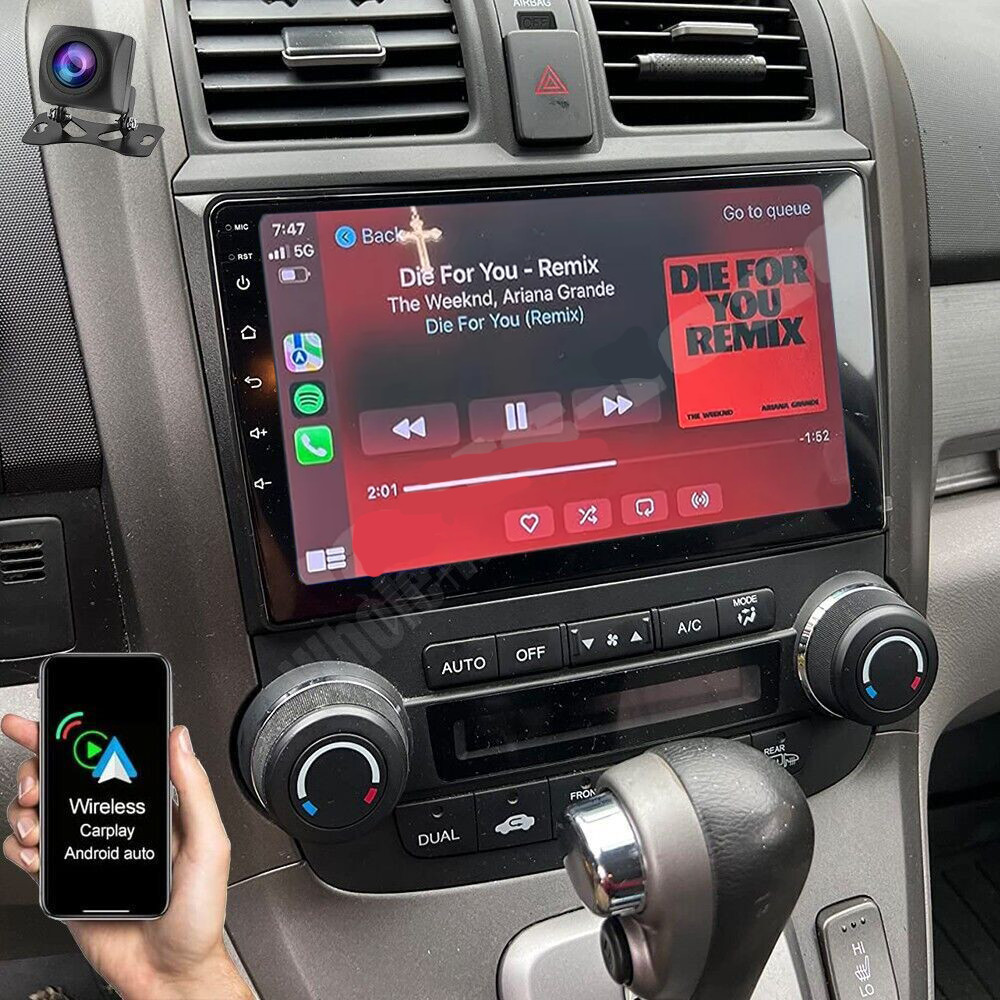 Apple Carplay For Honda CRV 2007-2011 Android 12 Car Stereo Radio GPS Navi + AHD