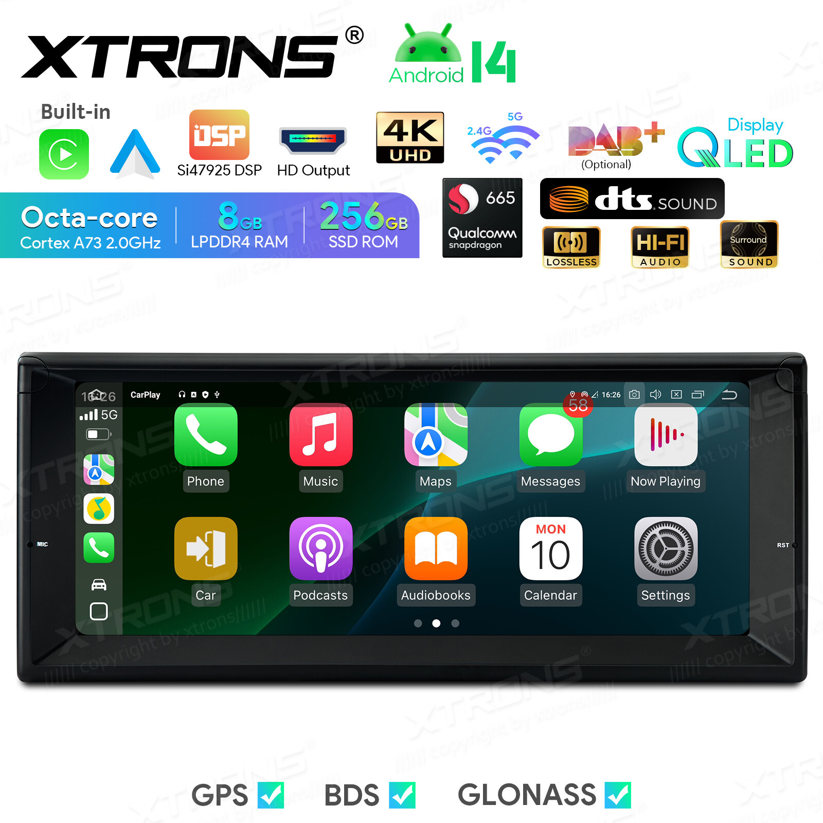 CAM+ For BMW E39 E38 QLED 10.25″ Android 12 8+128GB Car Play GPS Stereo Radio 4G