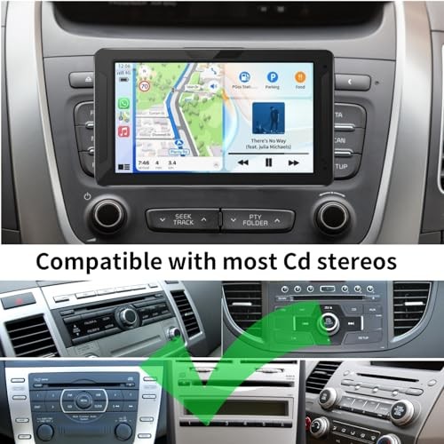 CD Slot Mount for CarPlay Screen Adjustable Arm and 360° Rotating Universal