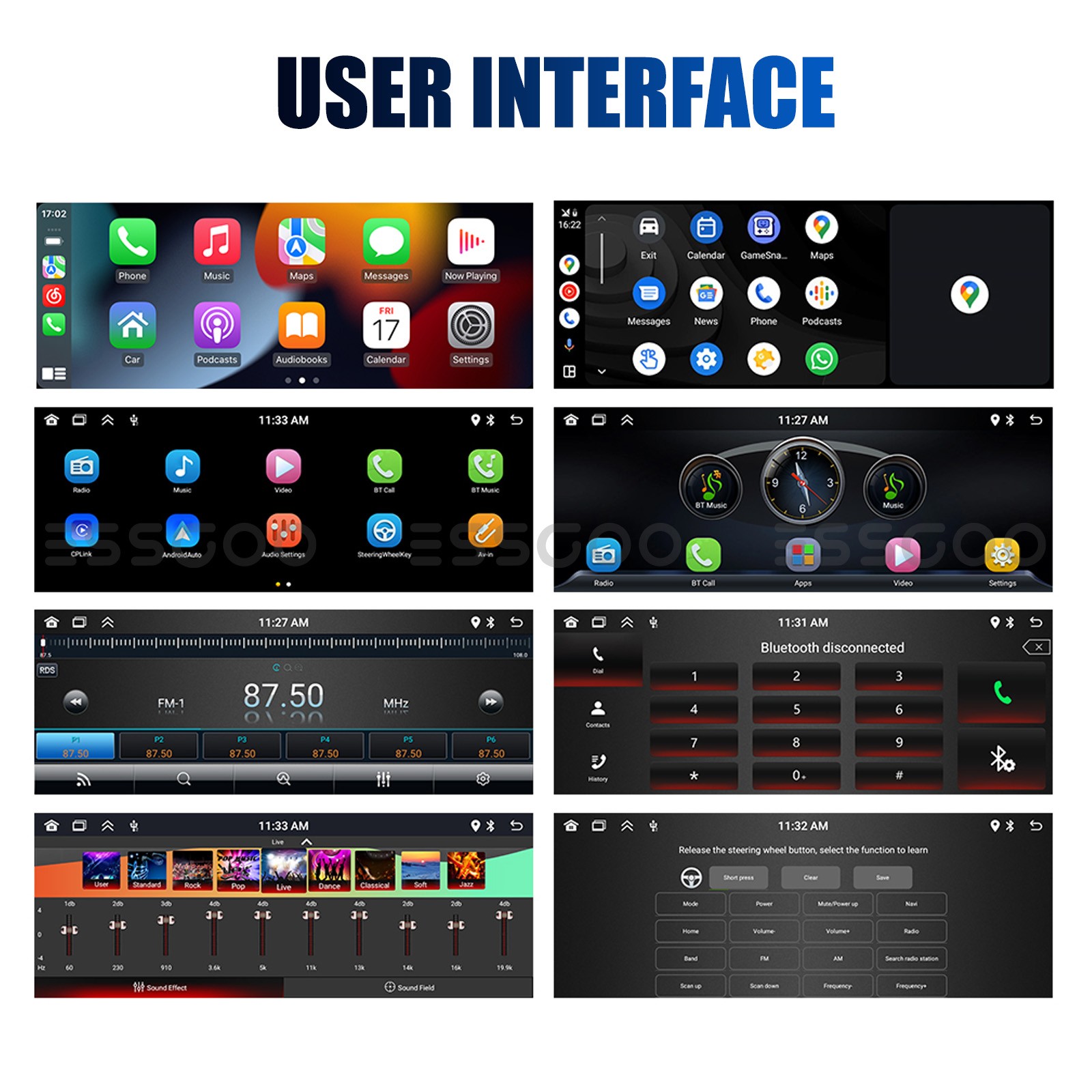 Single Din Car Stereo Wireless Apple CarPlay 6.9 touchscreen Bluetooth Radio USB