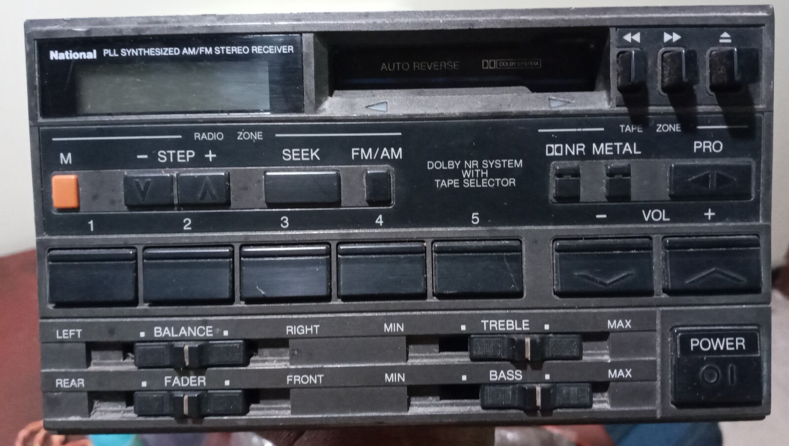 National double din Cassette player receiver classic Car Audio JDM Rare
