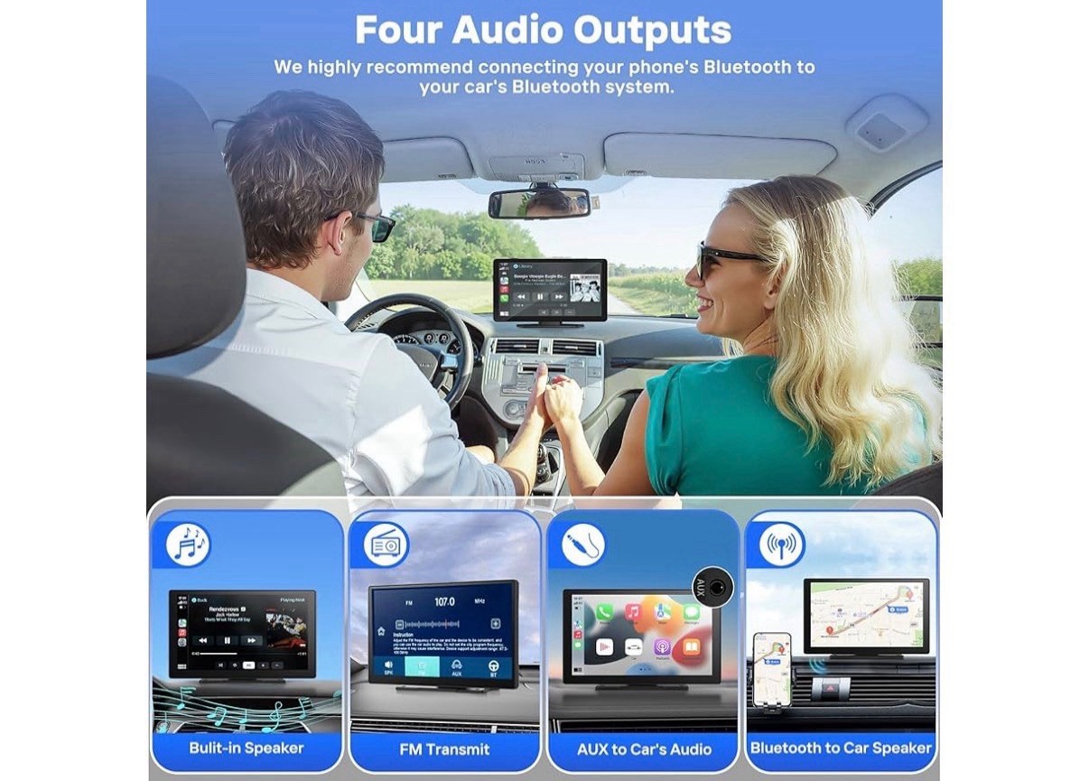 Q9S Wireless 9” Smartscreen Stereo CarPlay Android Auto Bluetooth Car Display