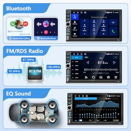 4+64G 7″ Android 13 Car Stereo Radio Bluetooth IPS 4+64G 7″ Car Stereo with SWC