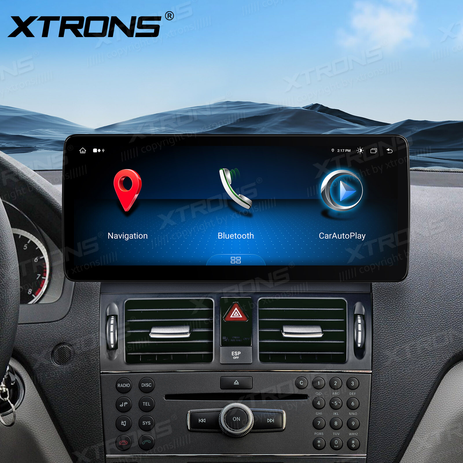 For Benz C-Class W204 07-10 Android 13 8-Core 64GB Car Stereo GPS Navi DSP 12.3″