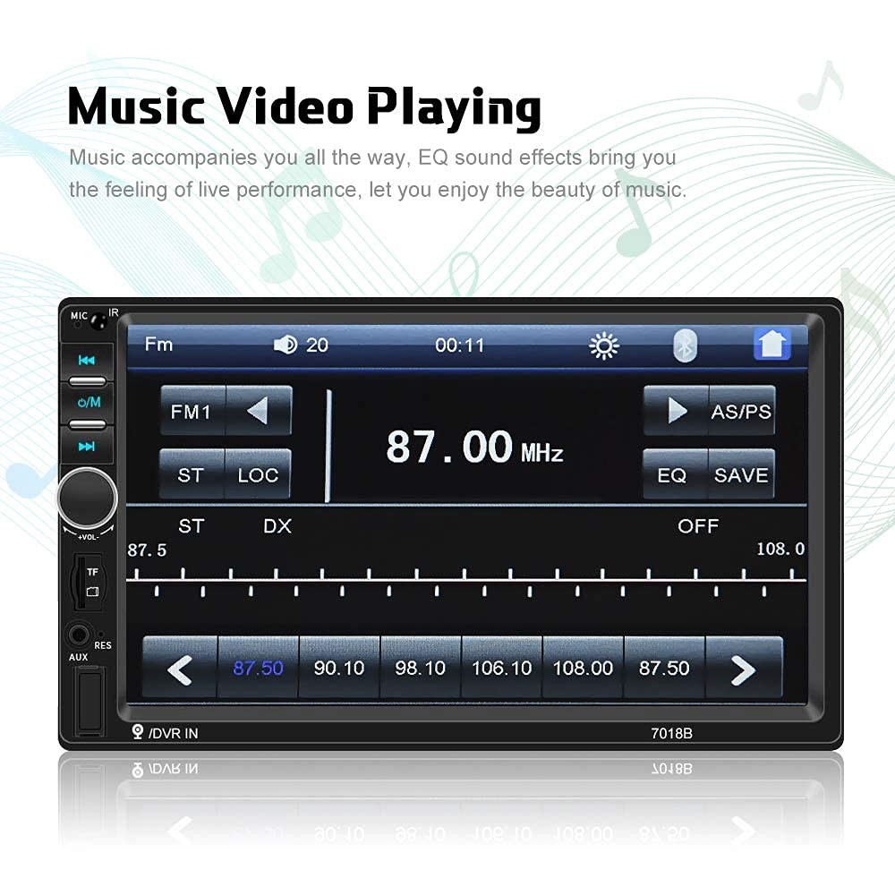 Camecho Car Radio Double Din Stereo 7″ LCD Touch 7 inch, MP5 Player