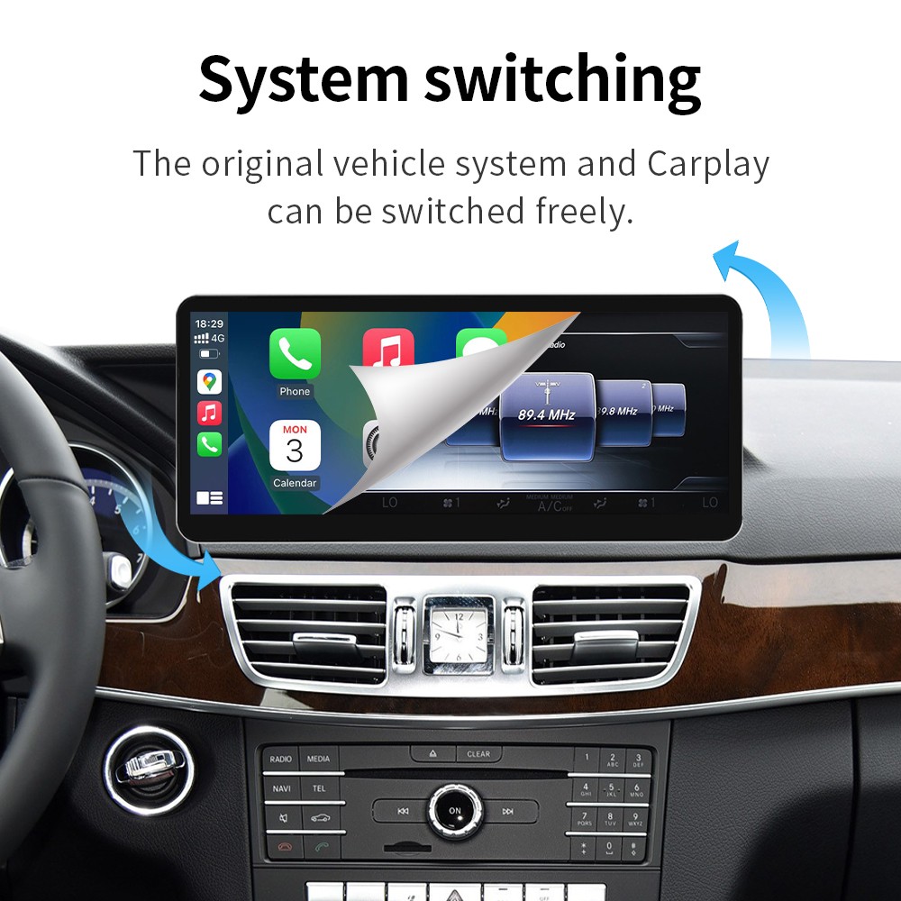 Ultra Thin 12.3”Wireless Carplay Touchscreen For Mercedes E Class W212 Navi GPS