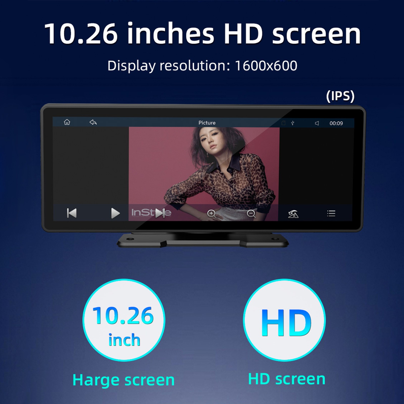 10.26″ Portable Bluetooth Car MP5 Player HD Large Screen Wireless Carplay Radio