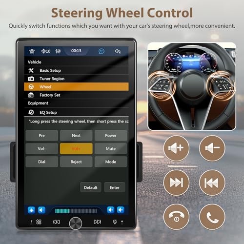 10.4 Inch Single Din Car Stereo, 2.5D 10.4 Inch Car MP5 with Bluetooth