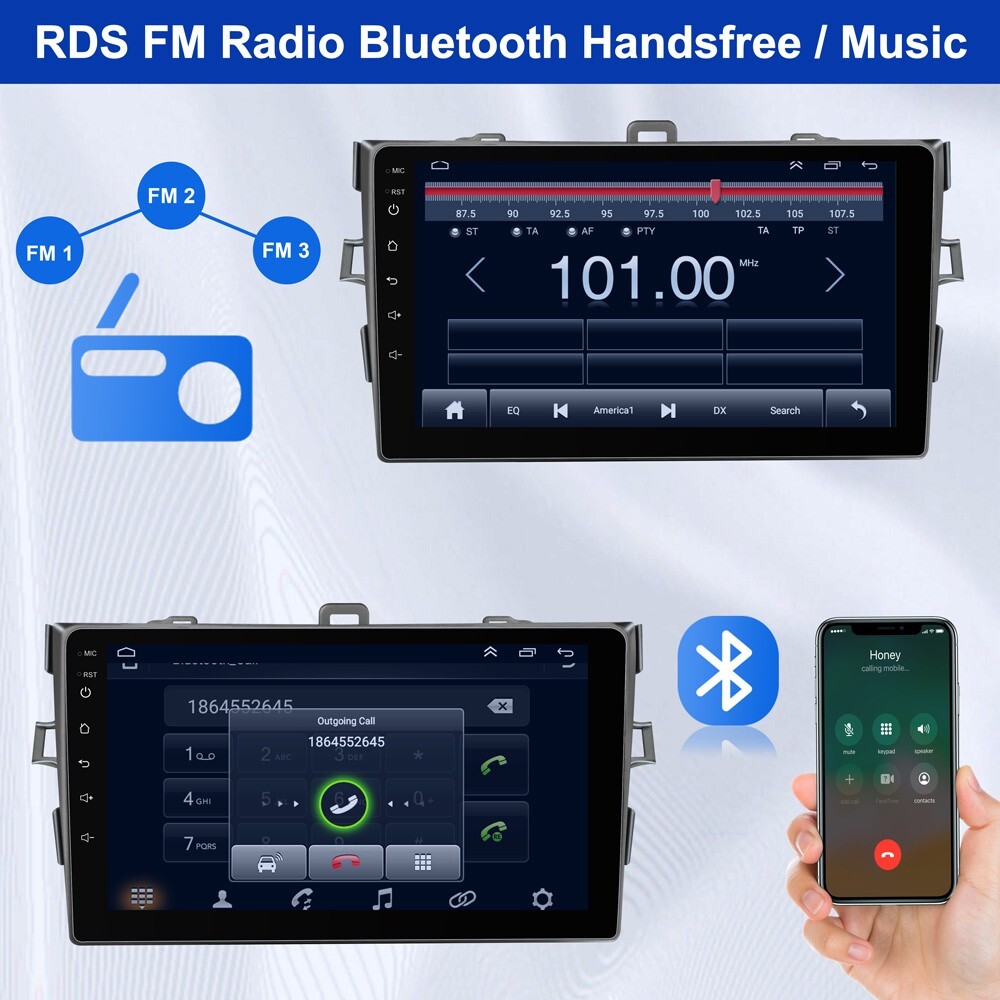 Android 15 4G+64G For Toyota Corolla 2007-2015 Car Stereo Radio CarPlay GPS WIFI