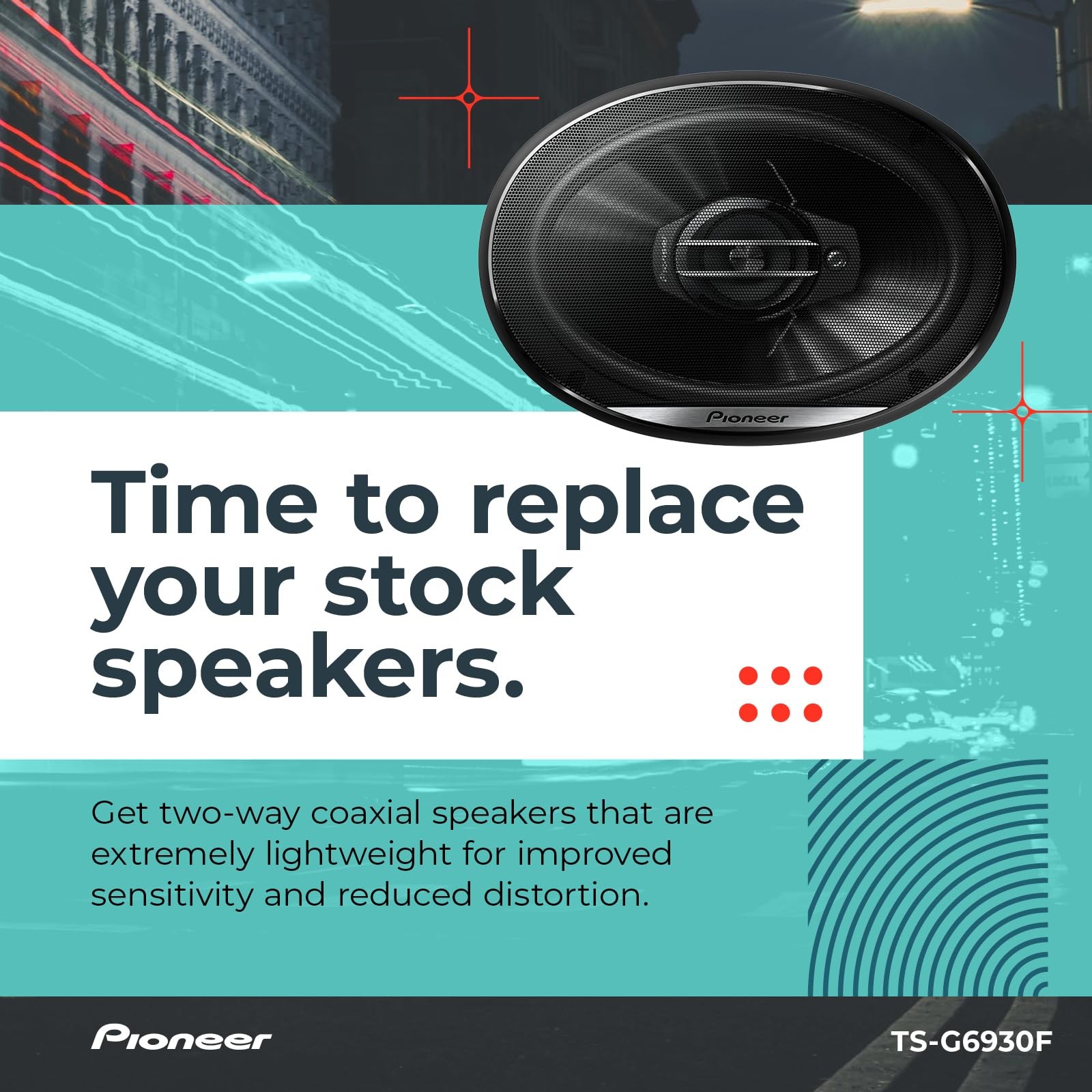 G-Series TS-G6930F 6” x 9” 3-Way Speakers (Pair) – 400W Max, Balanced Sound +…