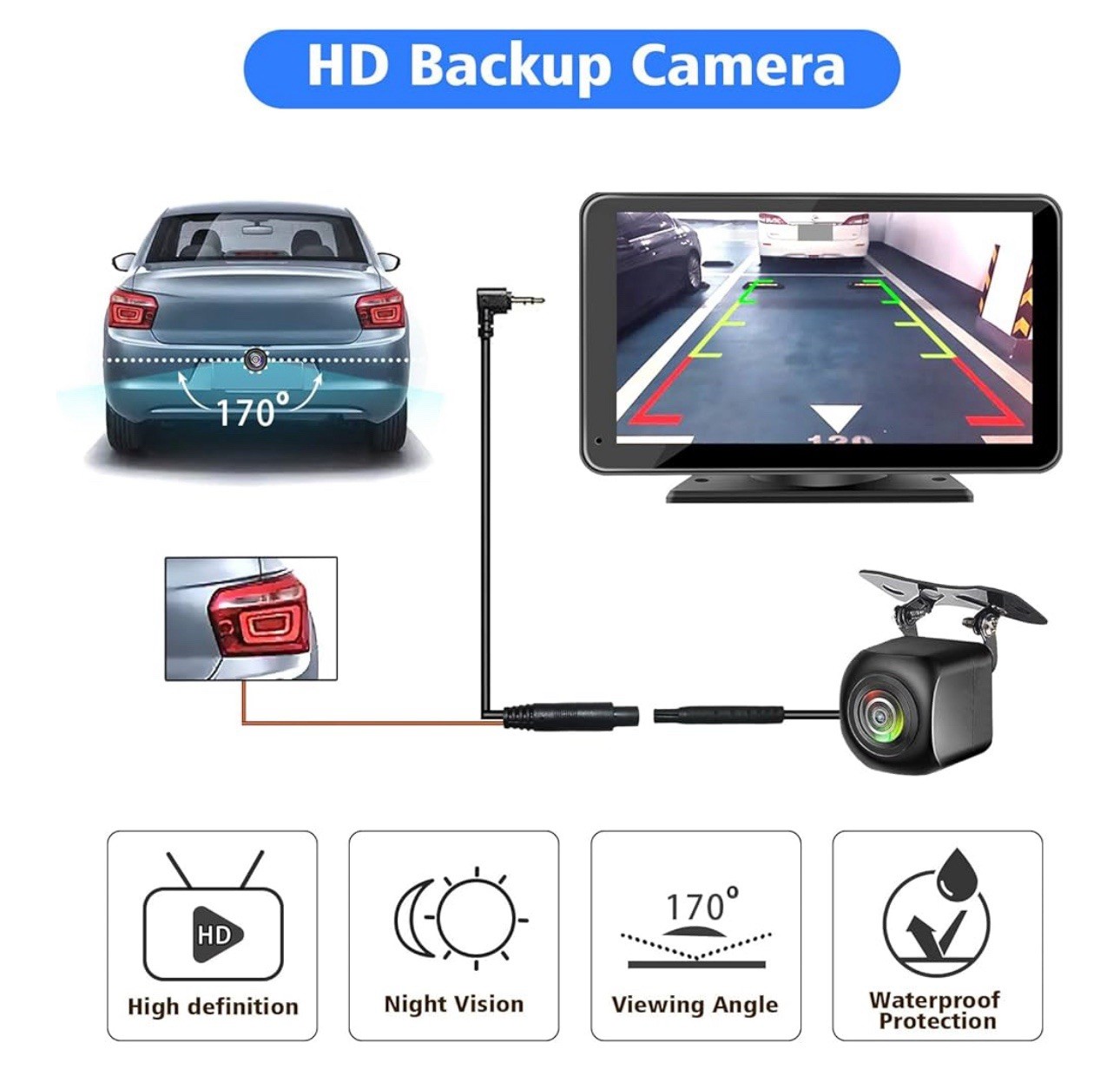 Portable Wireless Apple CarPlay and Android Auto IPS Touch Screen for Car