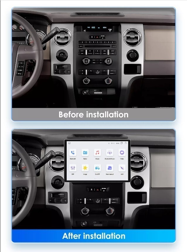 13.3″ Large Screen Car Radio GPS Carplay replace For Ford F150 Raptor 2008-2014