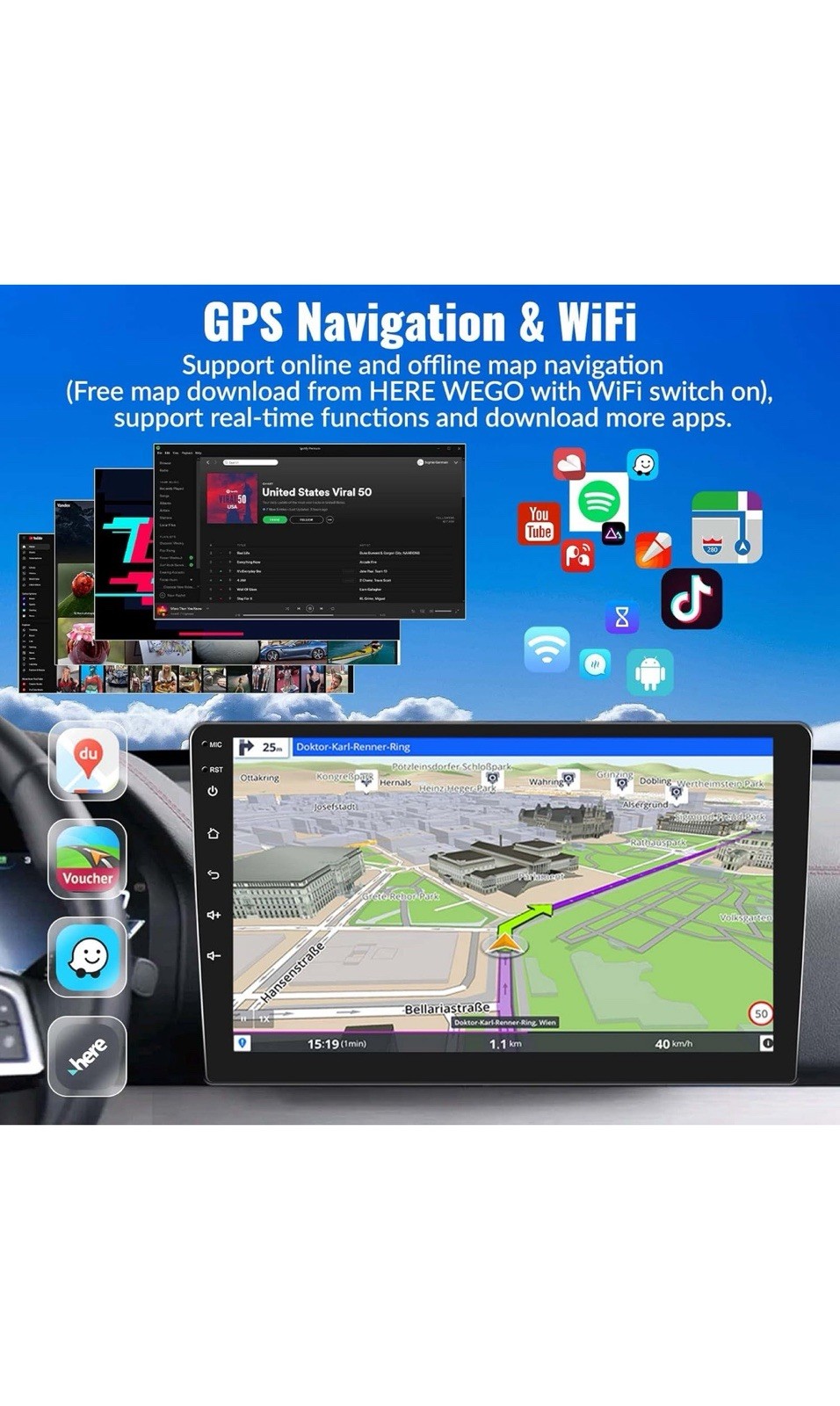2G+64G Android Car Radio Stereo for Honda CRV 2007-2011 Wireless Apple Carpla…