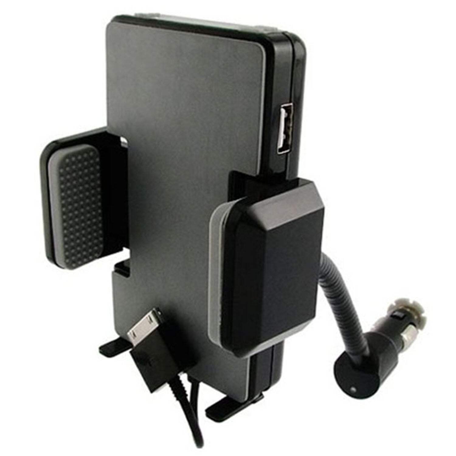 FM Transmitter Hands-free Car Charger W/ Remote Control Phone Stand 3.5 mm Headp