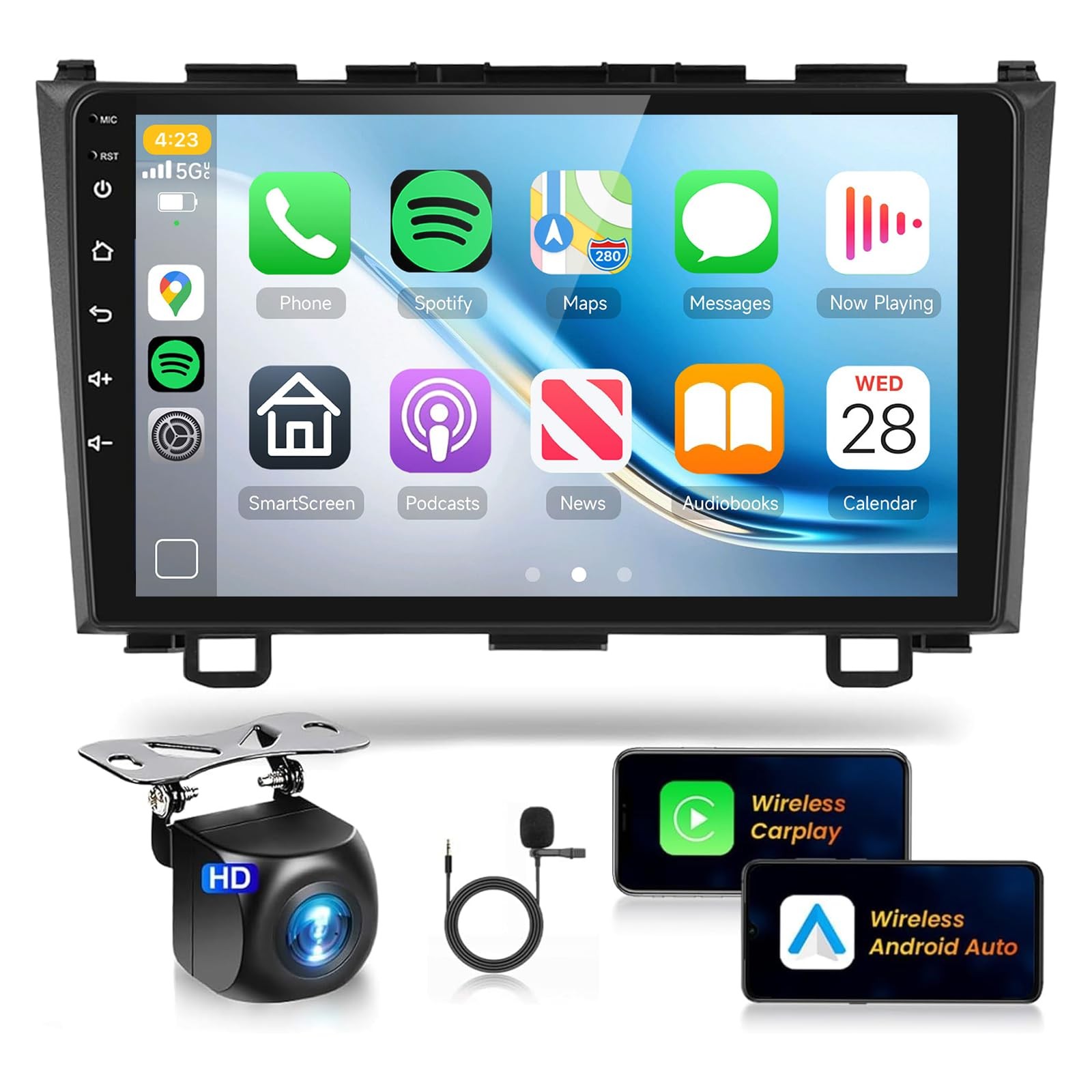Podofo 2G64G Radio For Honda Crv 2007-2011 Adroid 13 Car Stereo Wireless