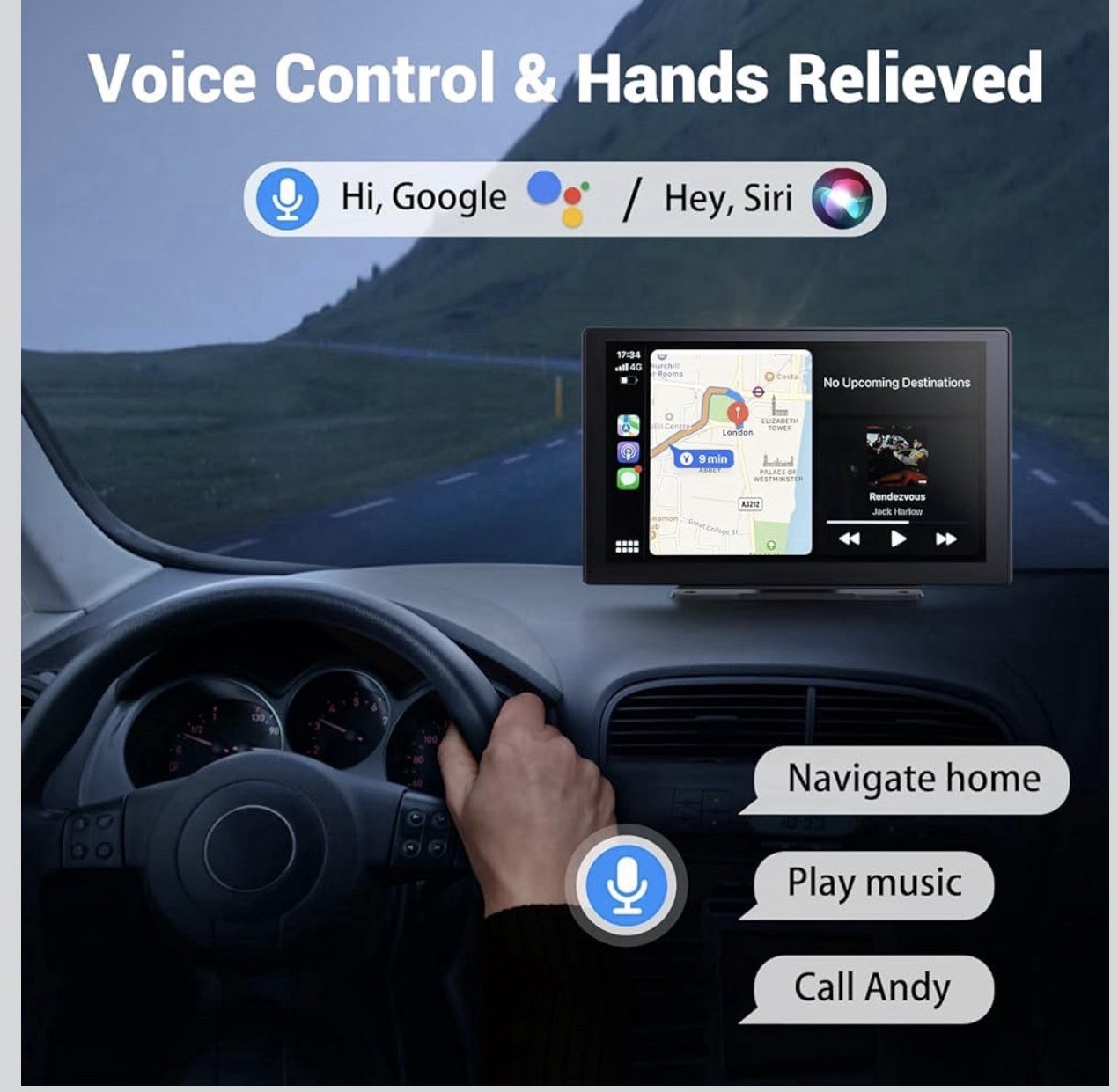Q9S Digital Media Receiver Touchscreen Bluetooth Android Auto CarPlay USB Input
